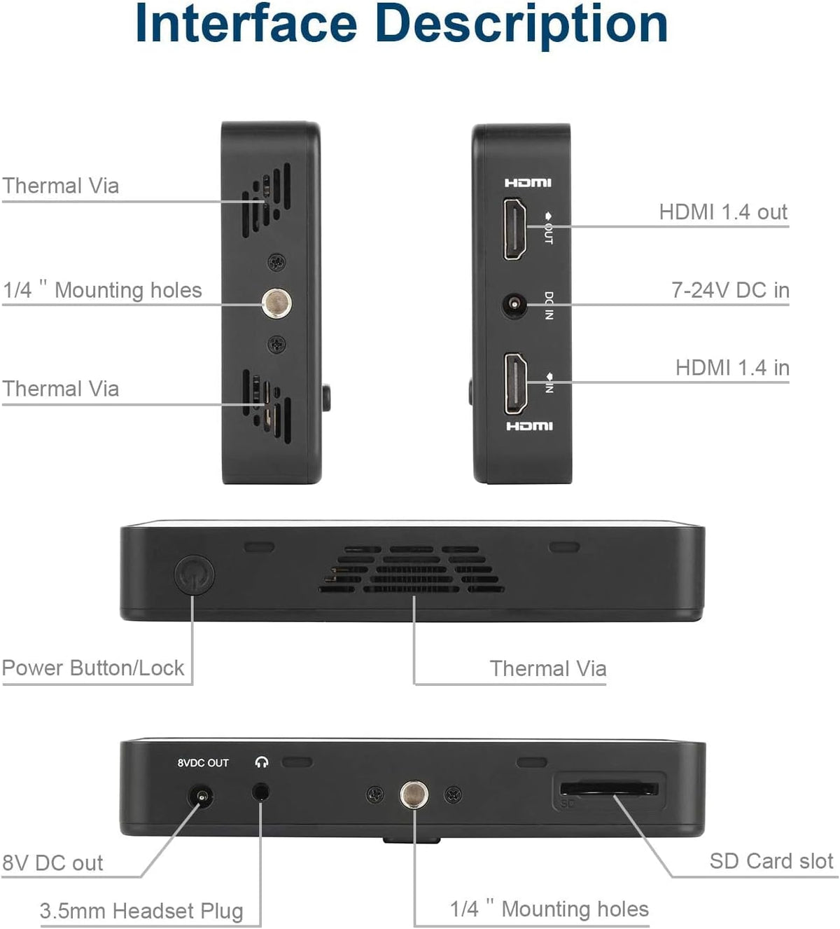 5.5 inch Touch Screen Camera Field Monitor S375