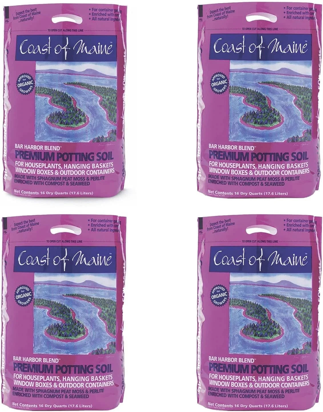 Organic Compost Potting Soil Blend, 16 Quart Bag 4 Pack D84753