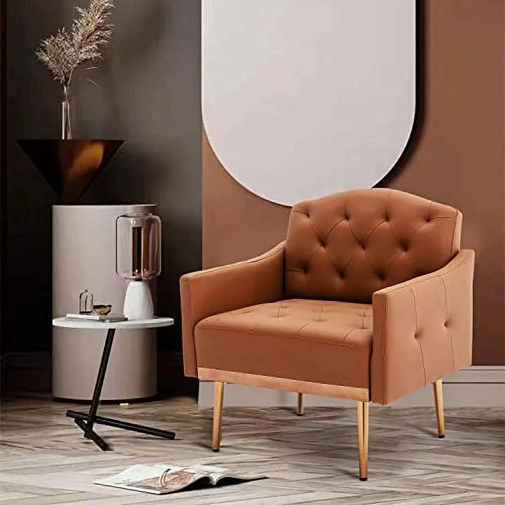 Green Velvet Accent Chair with Arms Y64609