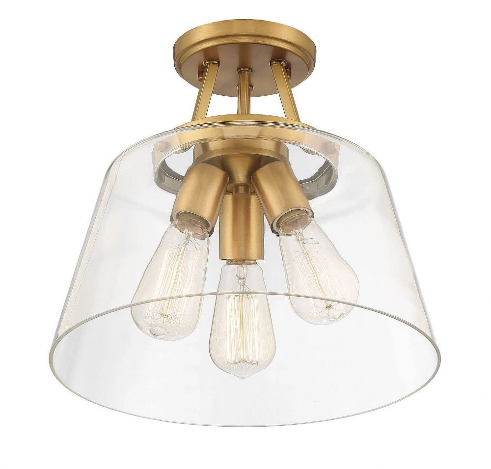 3 Light Semi-Flush Mount Satin O6862