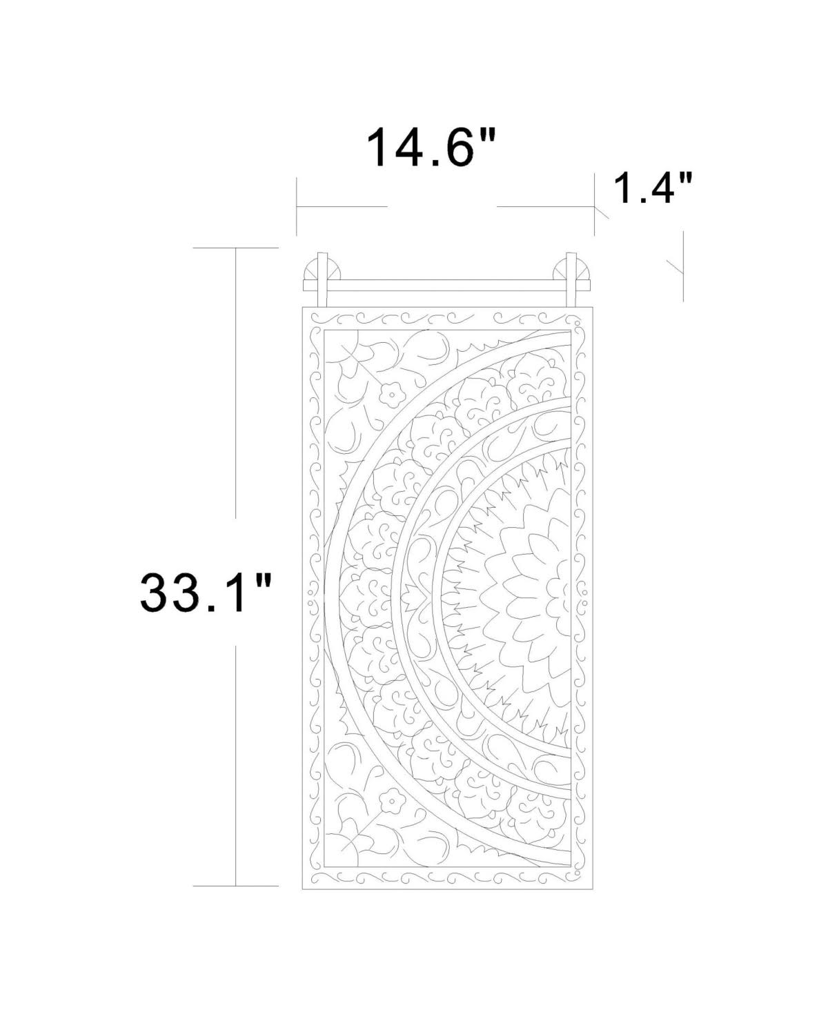Set of 2 Decorative Carved MDF Wall Panel M344598