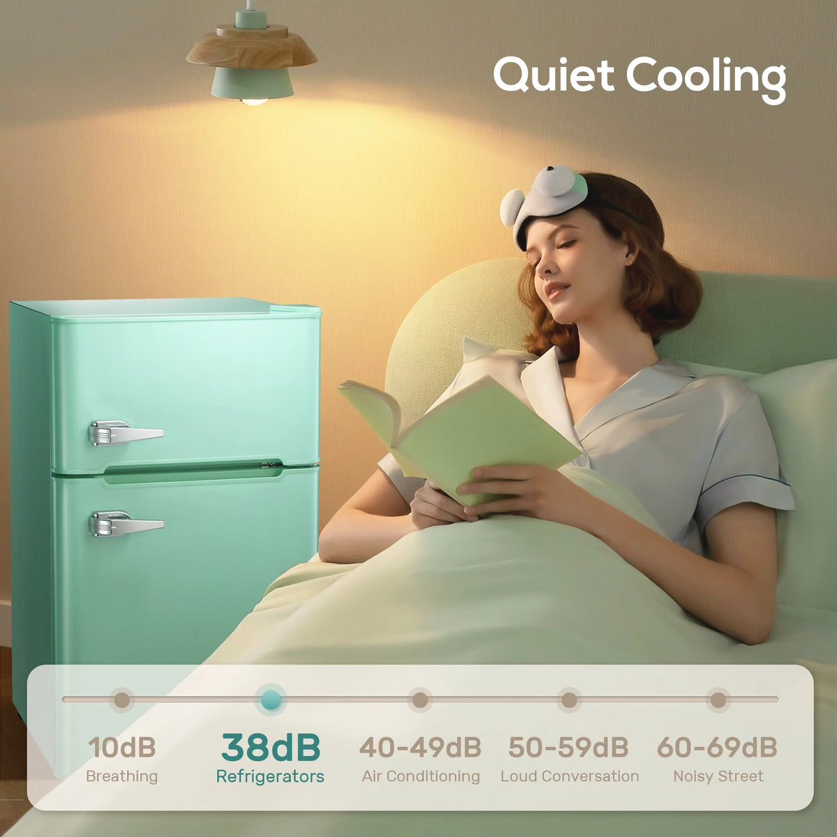 Mini Refrigerator 3.2Cu.Ft Compact Fridge 2-Double Doors with a Freezer V425756