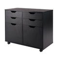 32" Black 2 Section Mobile Storage Cabinet Y955