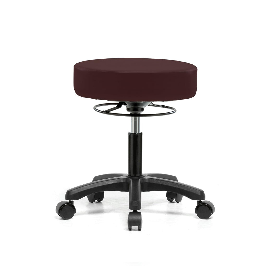 Height Adjustable Rolling Stool Gray Vinyl L714429