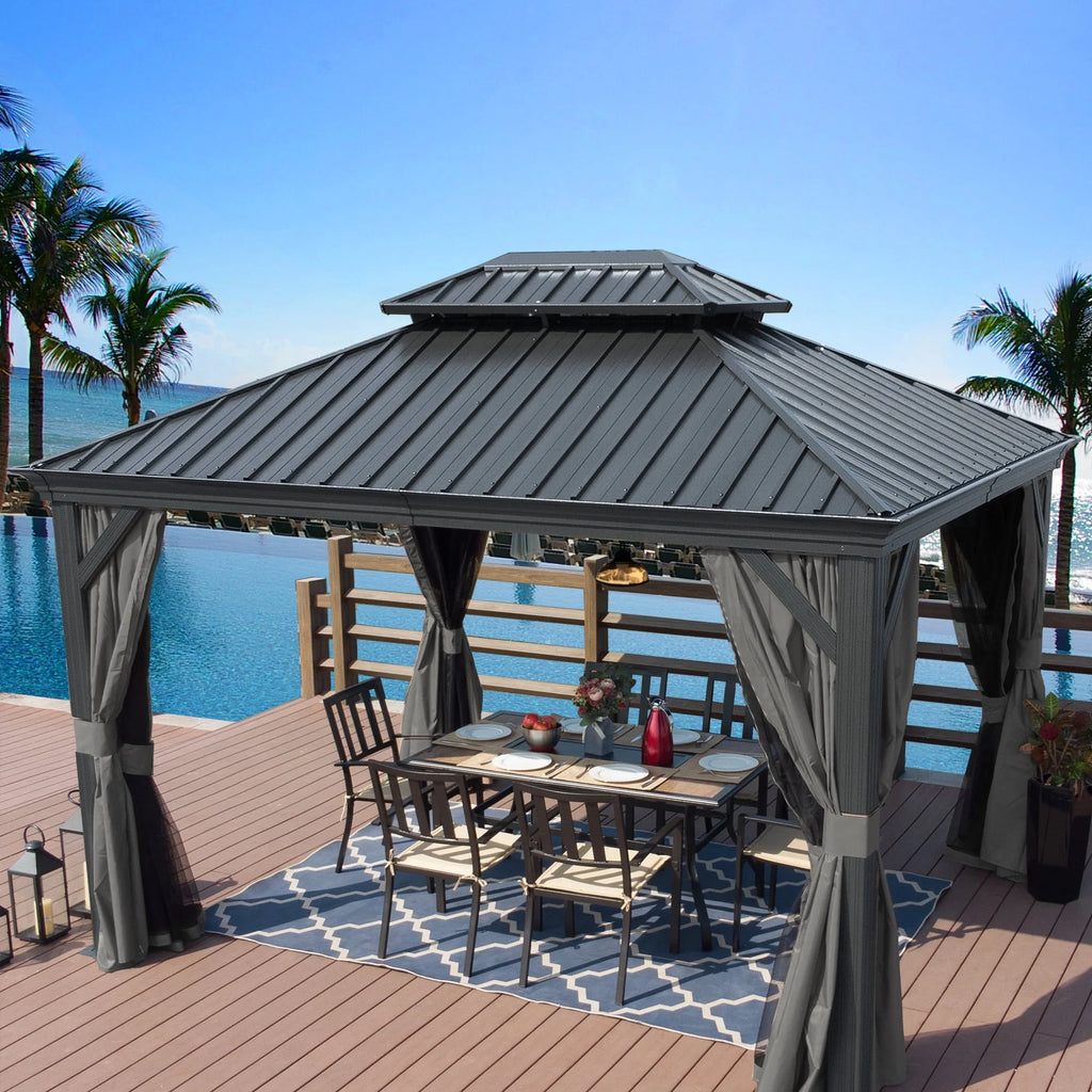 12 ft. W x 10 ft. D Aluminum Hardtop Gazebo R3517