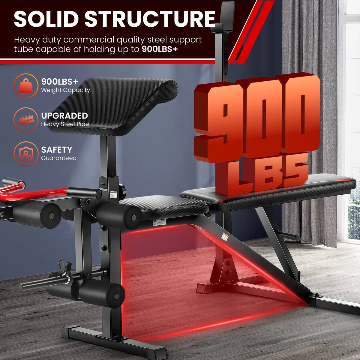 Adjustable Weight Bench Set with Squat Rack H315966