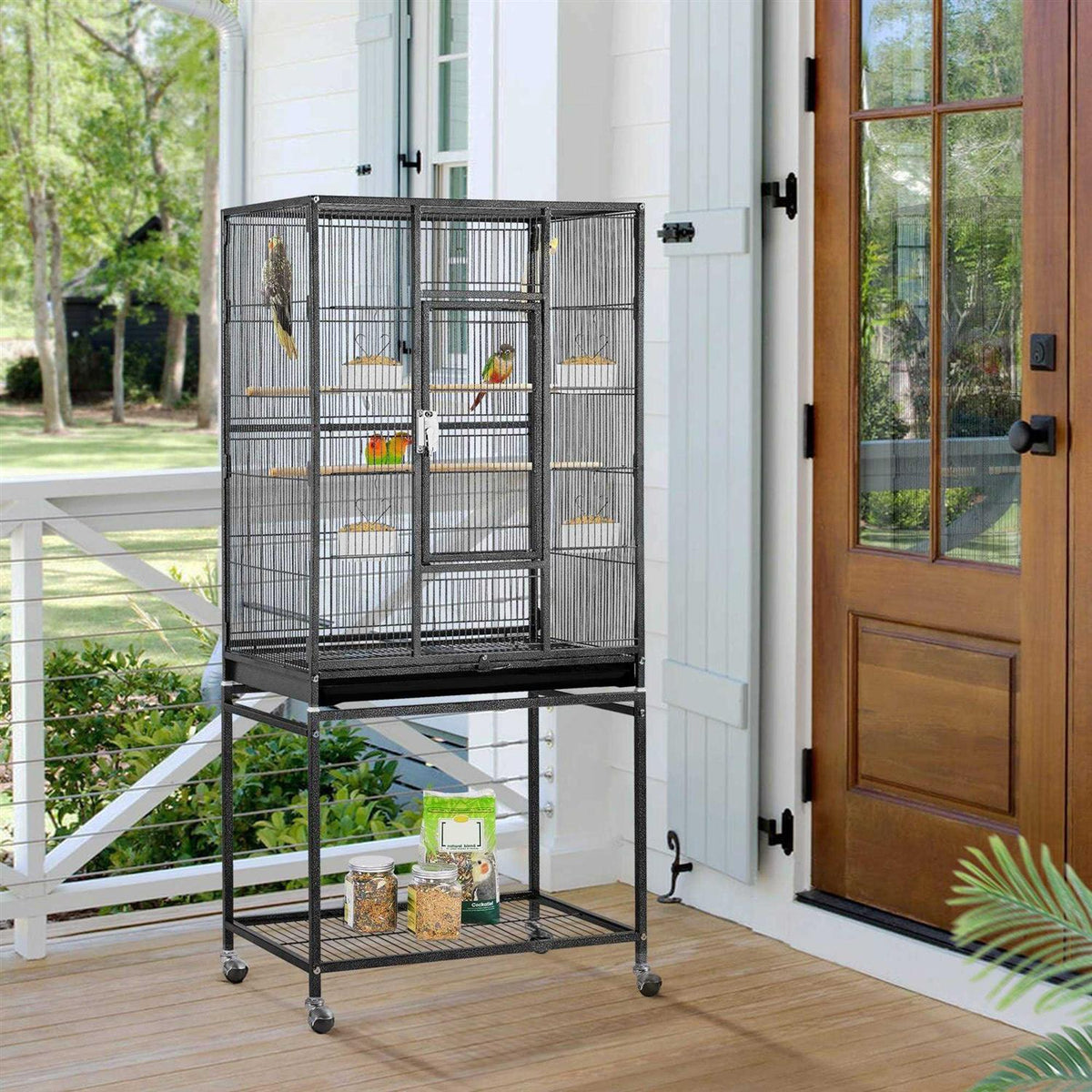 Metal Bird Cage with Rolling Stand T224787