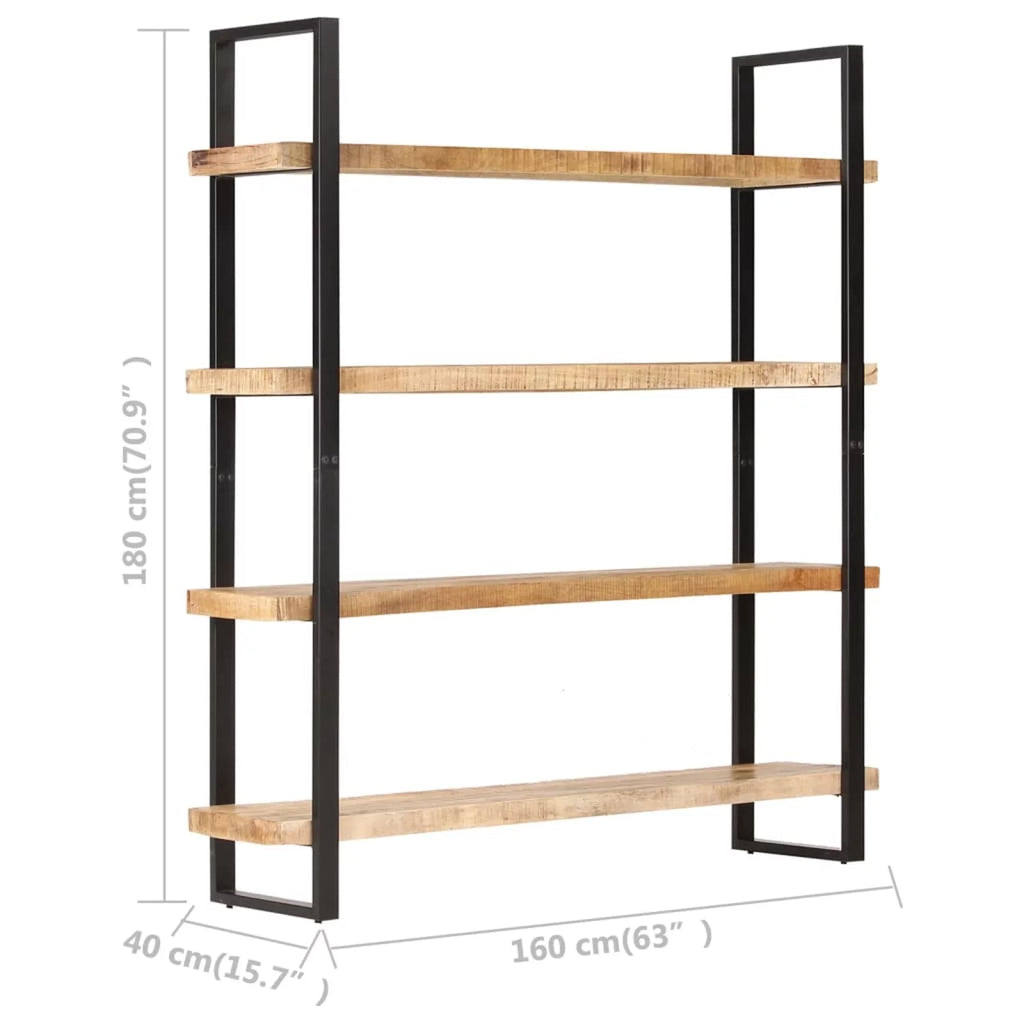 4-Tier Rough Mango Wood Bookcase U4798