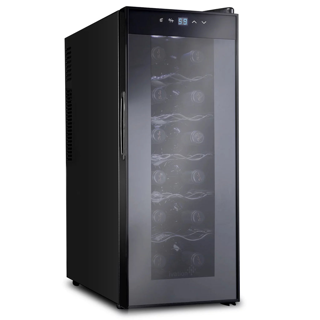 12 Bottle Thermoelectric Freestanding Wine Cooler Black P55241