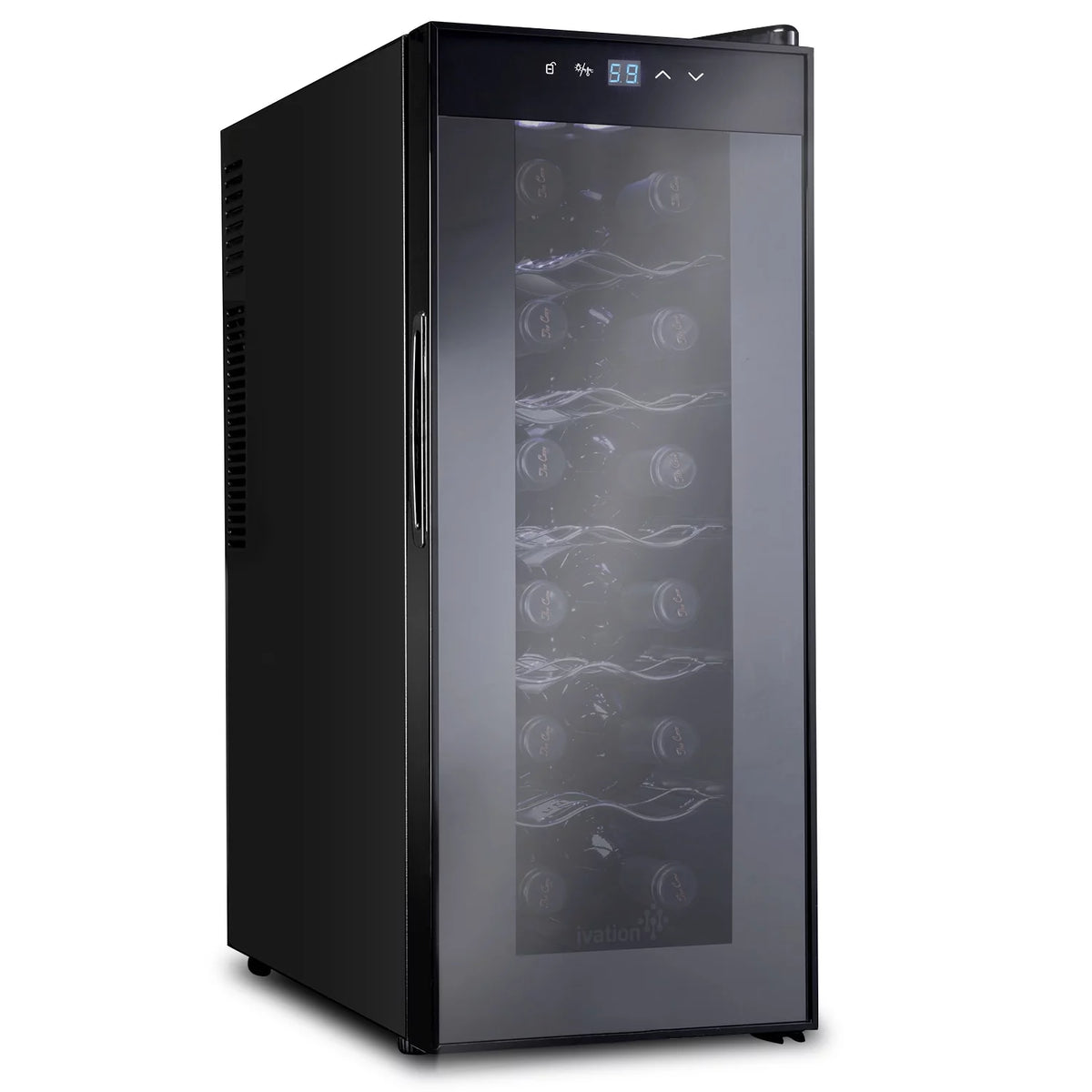 12 Bottle Thermoelectric Freestanding Wine Cooler Black P55241