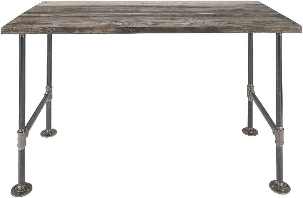 Wood Office Desk with Industrial Pipe Legs M27989