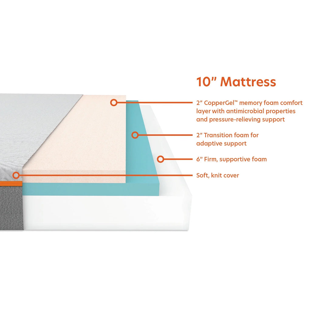 10 Gel Memory Foam Mattress, Queen R57896