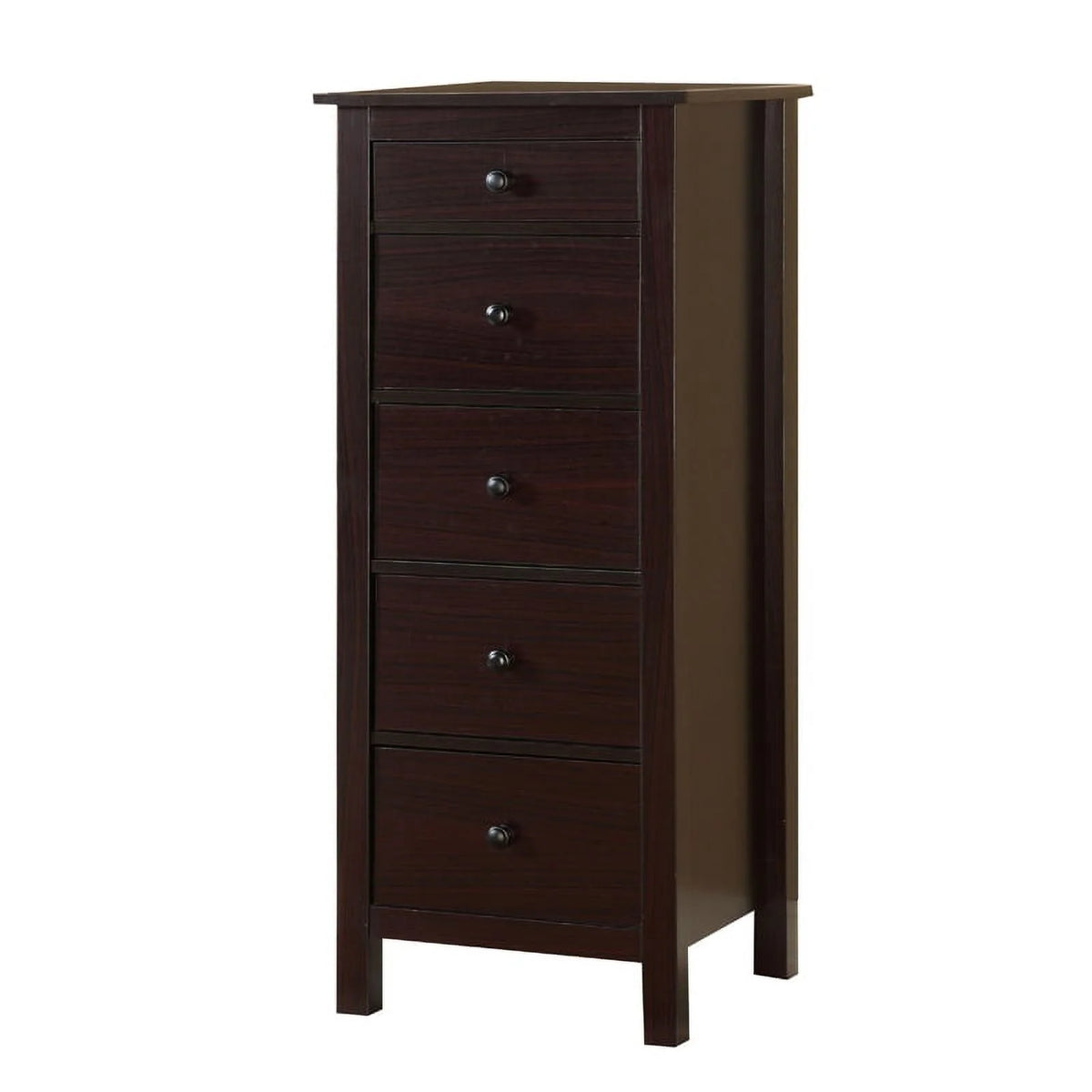 Espresso Wood 5-Drawer Accent Chest H272