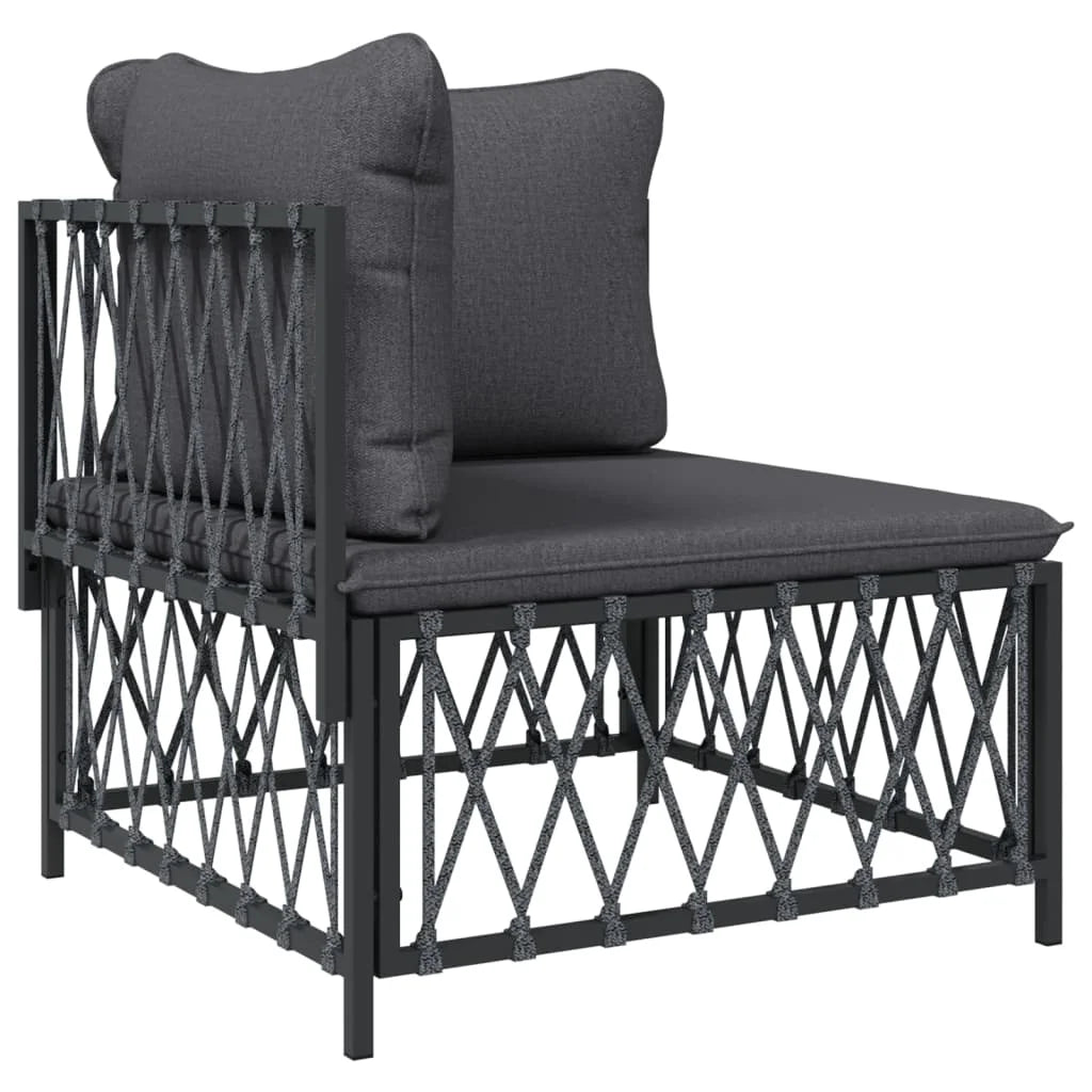 4 Piece Patio Set with Cushions Anthracite Steel B3290