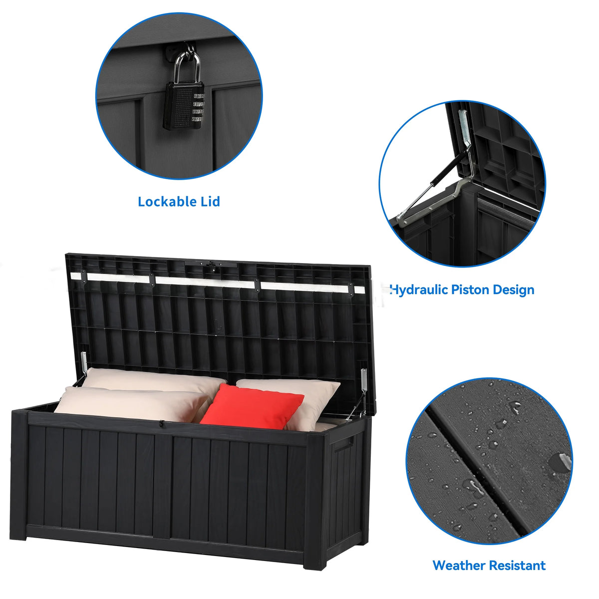 Waterproof Heavy Duty Large Plastic Deck Box P549