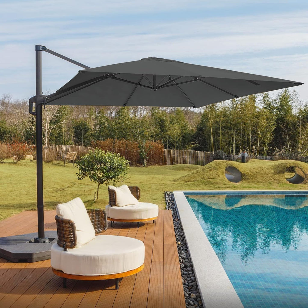 10x10 FT Square Double Top Cantilever Patio Umbrella Y79017