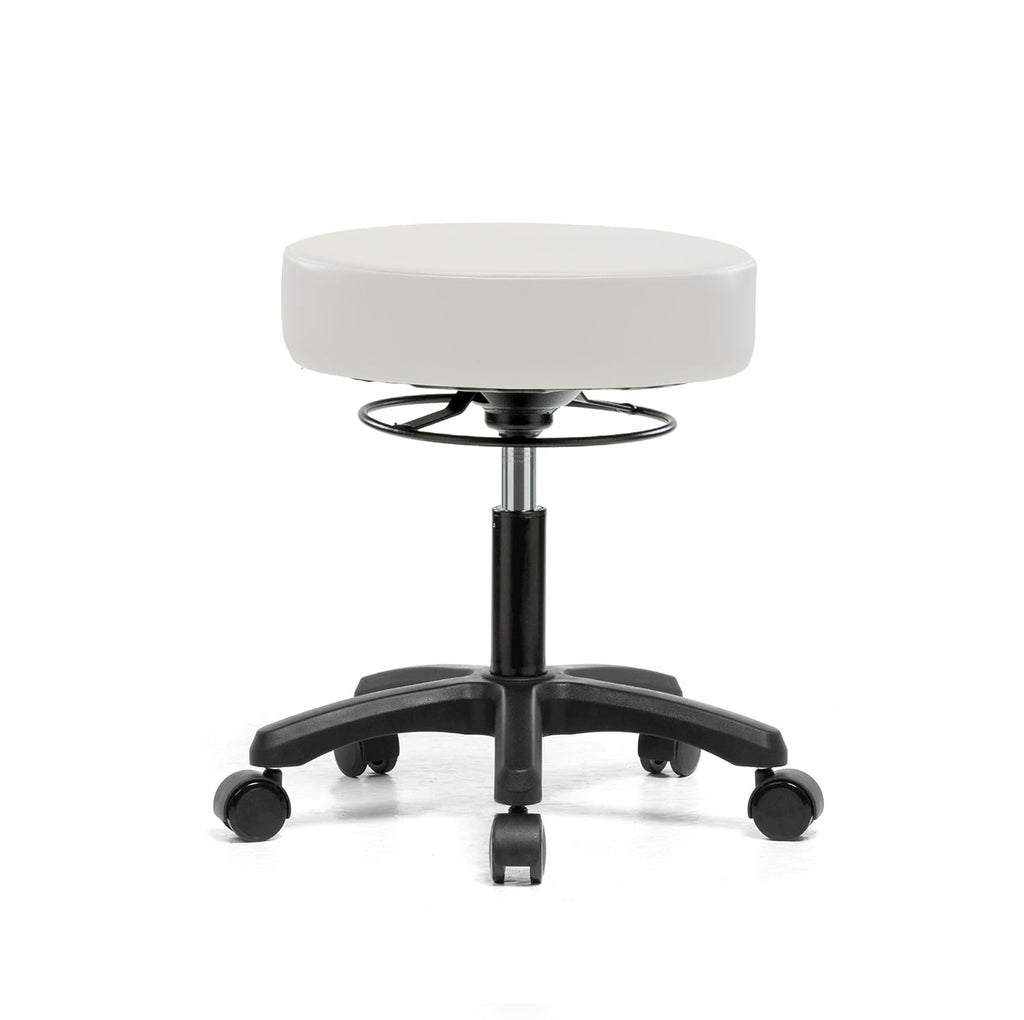 Height Adjustable Rolling Stool Gray Vinyl L714429