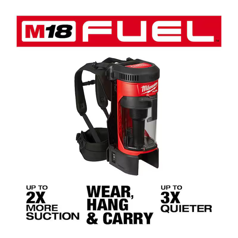 18-Volt Lithium-Ion Brushless Cordless 3-in-1 Backpack Vacuum with 8.0 Ah Battery and Rapid Charger Y620