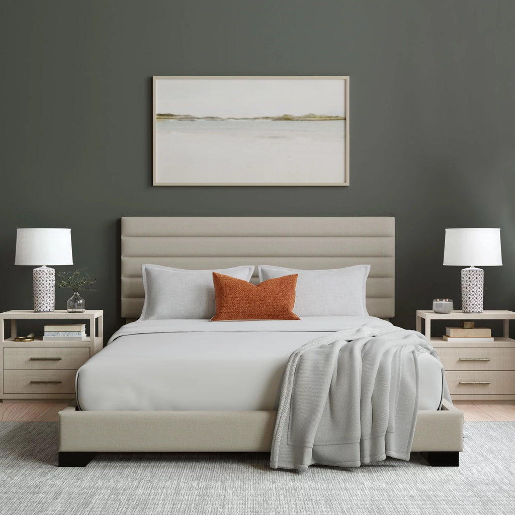 Charcoal Upholstered Queen Platform Bed I143