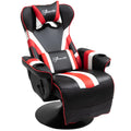 Black White Red Gaming Chair with Footrest and Cup Holder B32098