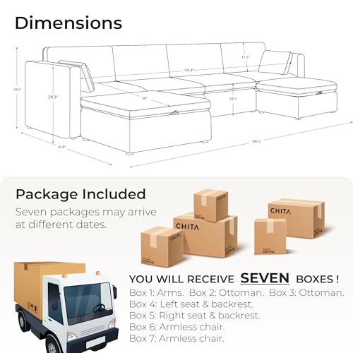 Oversized L Shaped Sectional Sofa with Storage Ottoman M378