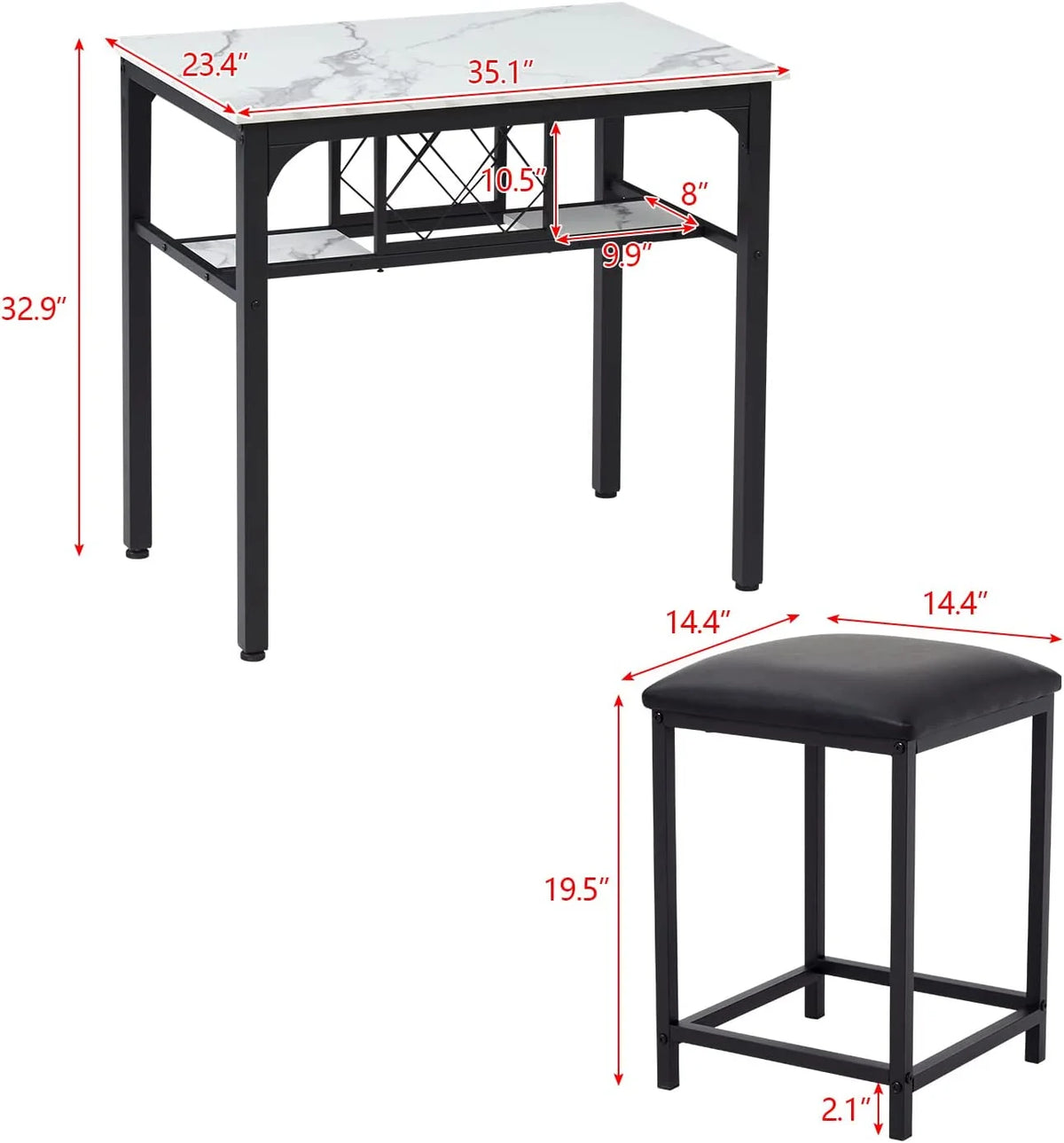 Dining Table and Chairs Set for 2 Z795
