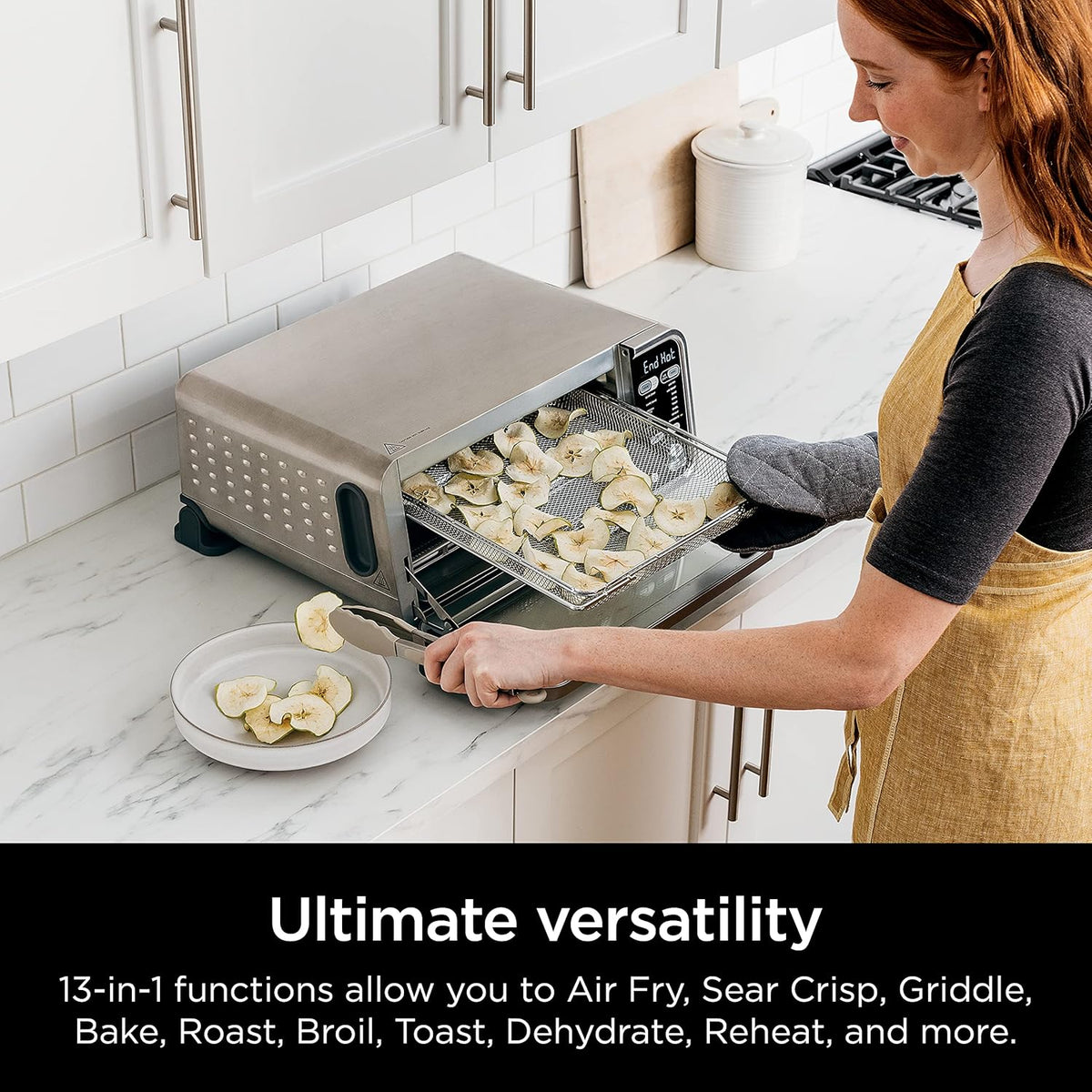 13-in-1 Air Fry Countertop Oven with Air Fry Basket, SearPlate, Wire Rack & Crumb Tray, Silver Z62541
