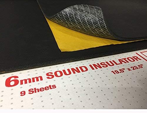 1/4 Sound Dampening Insulator 100% Waterproof Closed Cell Foam Automotive Sound Deadener 9 Large Sheets N88426
