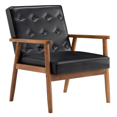 2Pcs Black Fabric Upholstered Accent Chair V51694