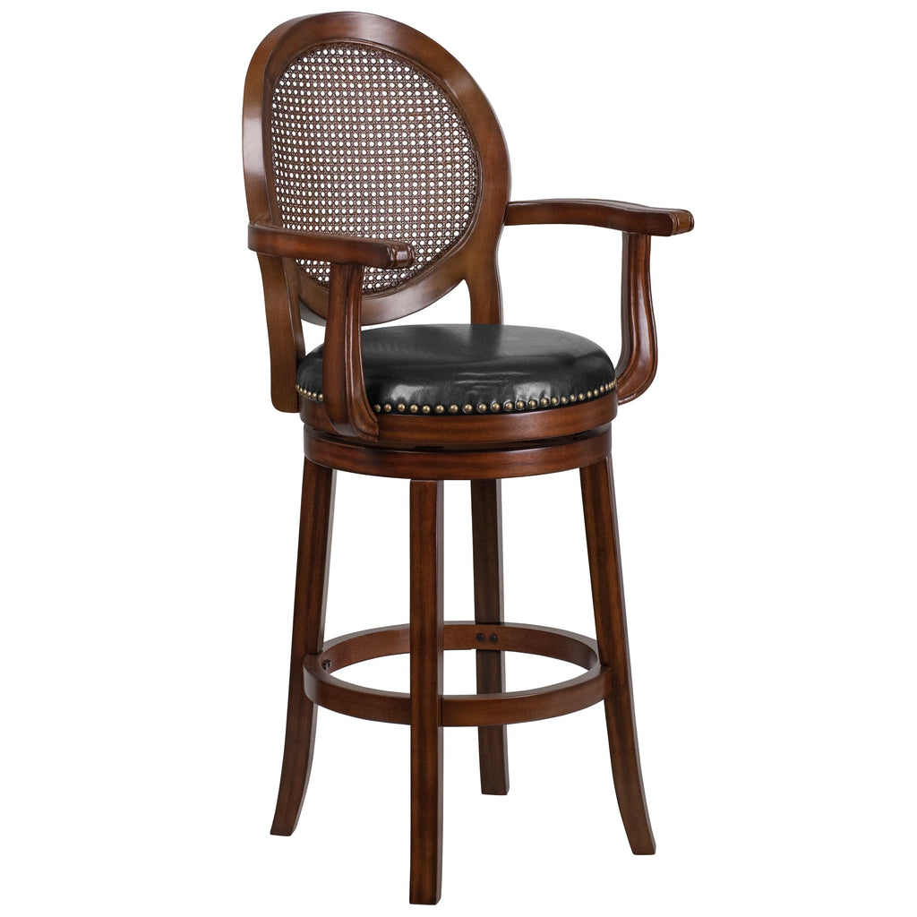 Expresso Wood Barstool with Arms N724