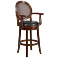 Expresso Wood Barstool with Arms N724