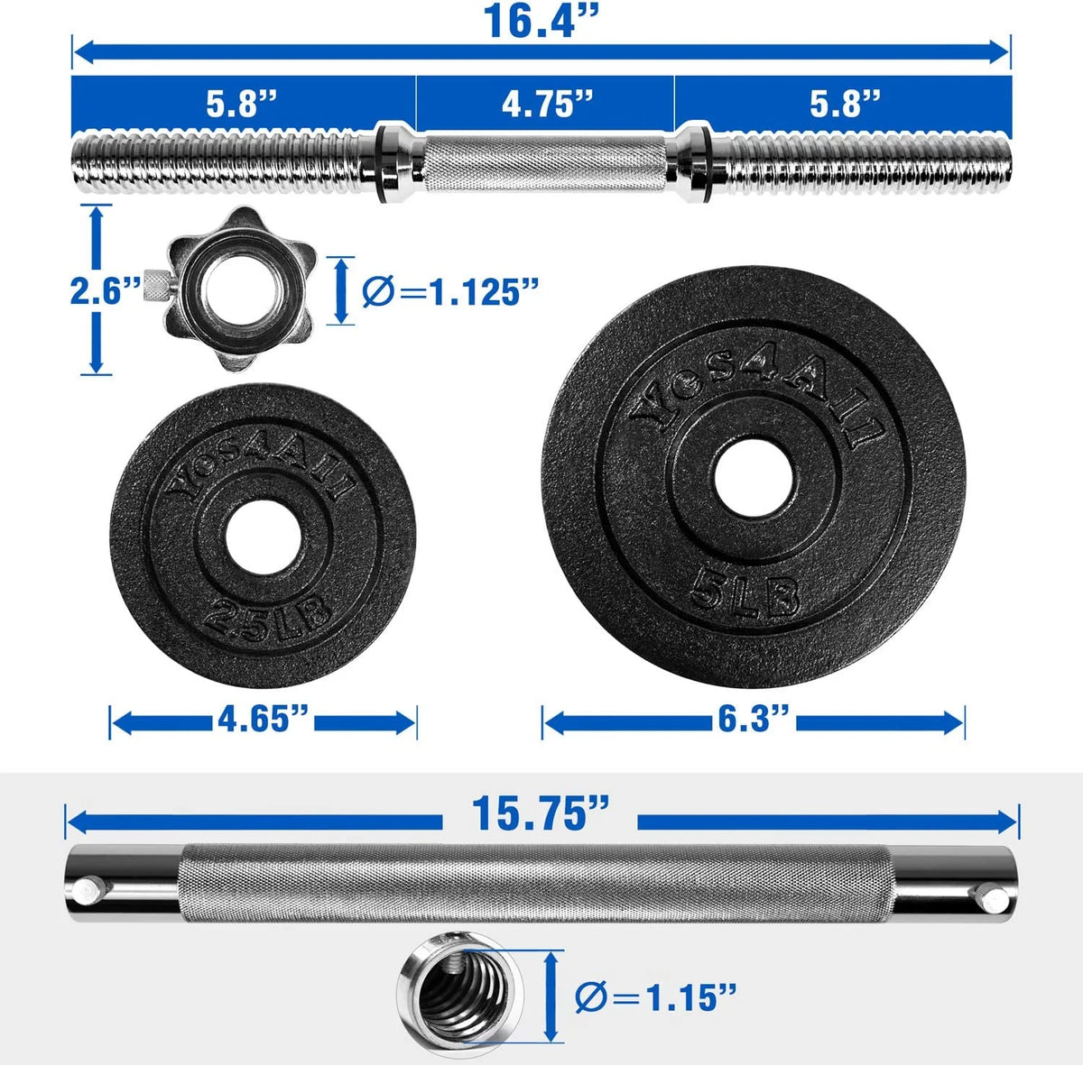 60 lbs Adjustable Dumbbell Set P783