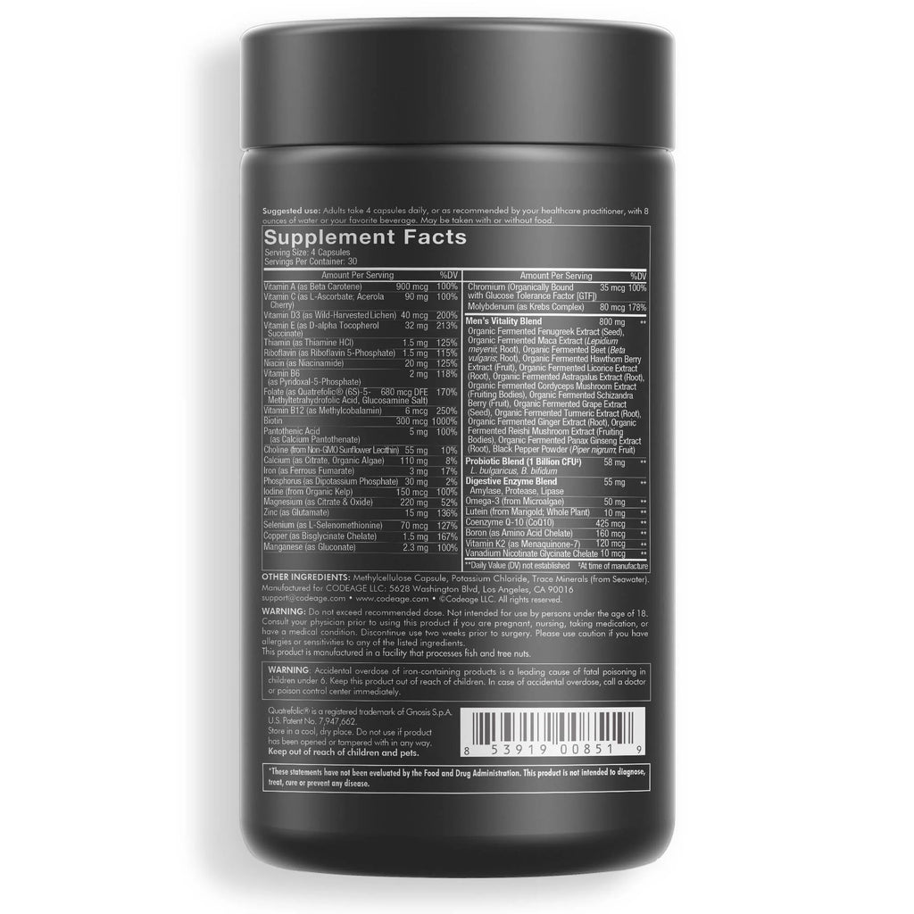 Men’s Daily Multivitamin Capsules, 120 ct J13000