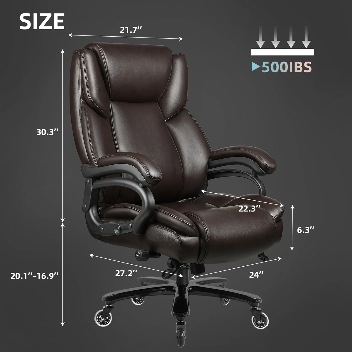 Heavy Duty Big and Tall Office Chair 500lbs E745
