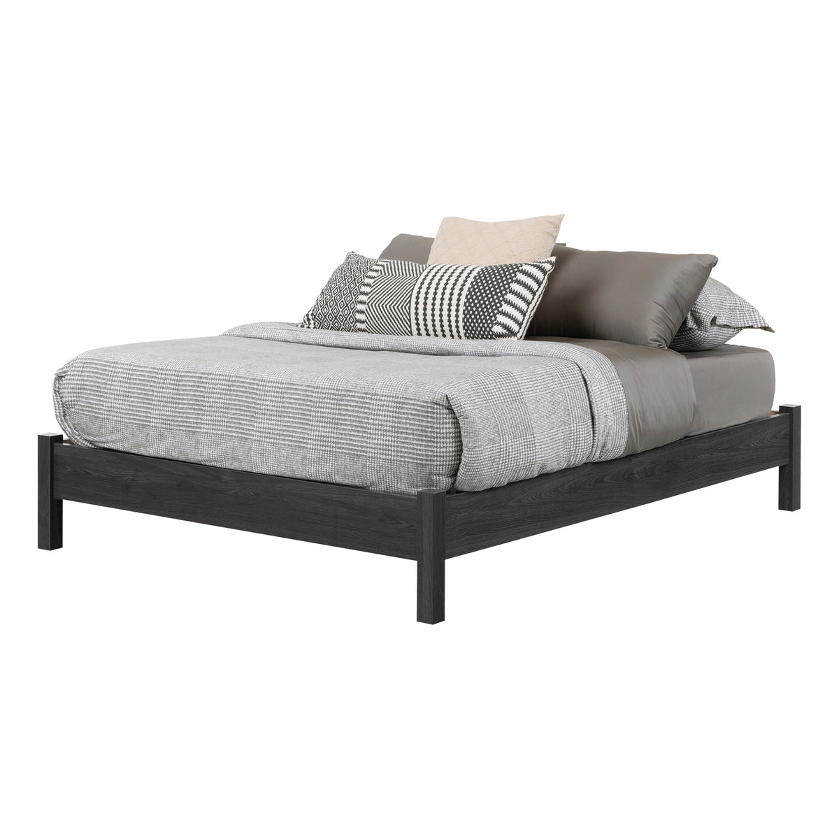 Gray Oak Queen Size Platform Bed W5746