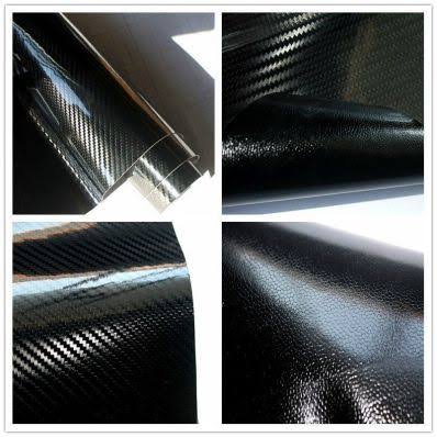 5D High Gloss Black Carbon Fiber Car Wrap Film 152cm x 200cm B6148