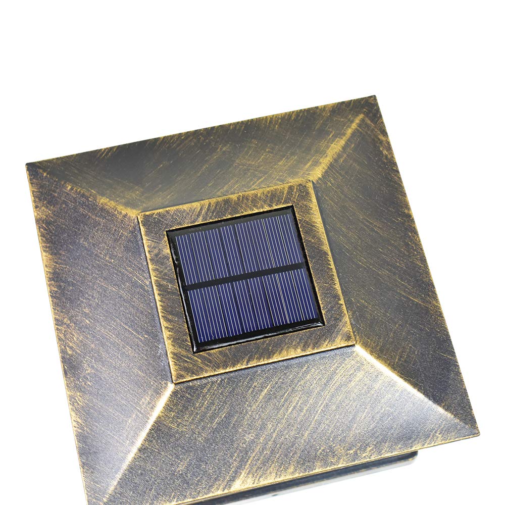 8 Pack Bronze Solar Post Light Frosted Lens SMD LED Square W2409