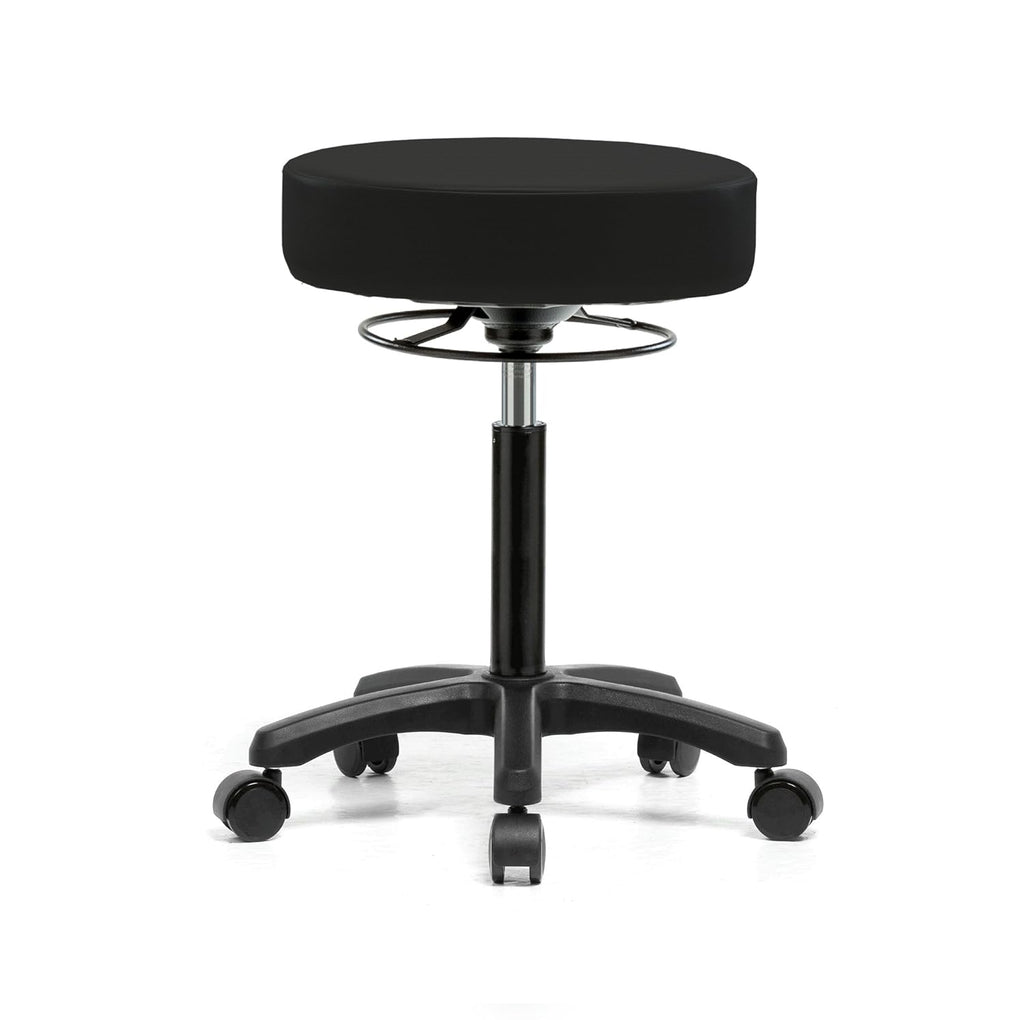 Height Adjustable Rolling Stool Gray Vinyl L714429