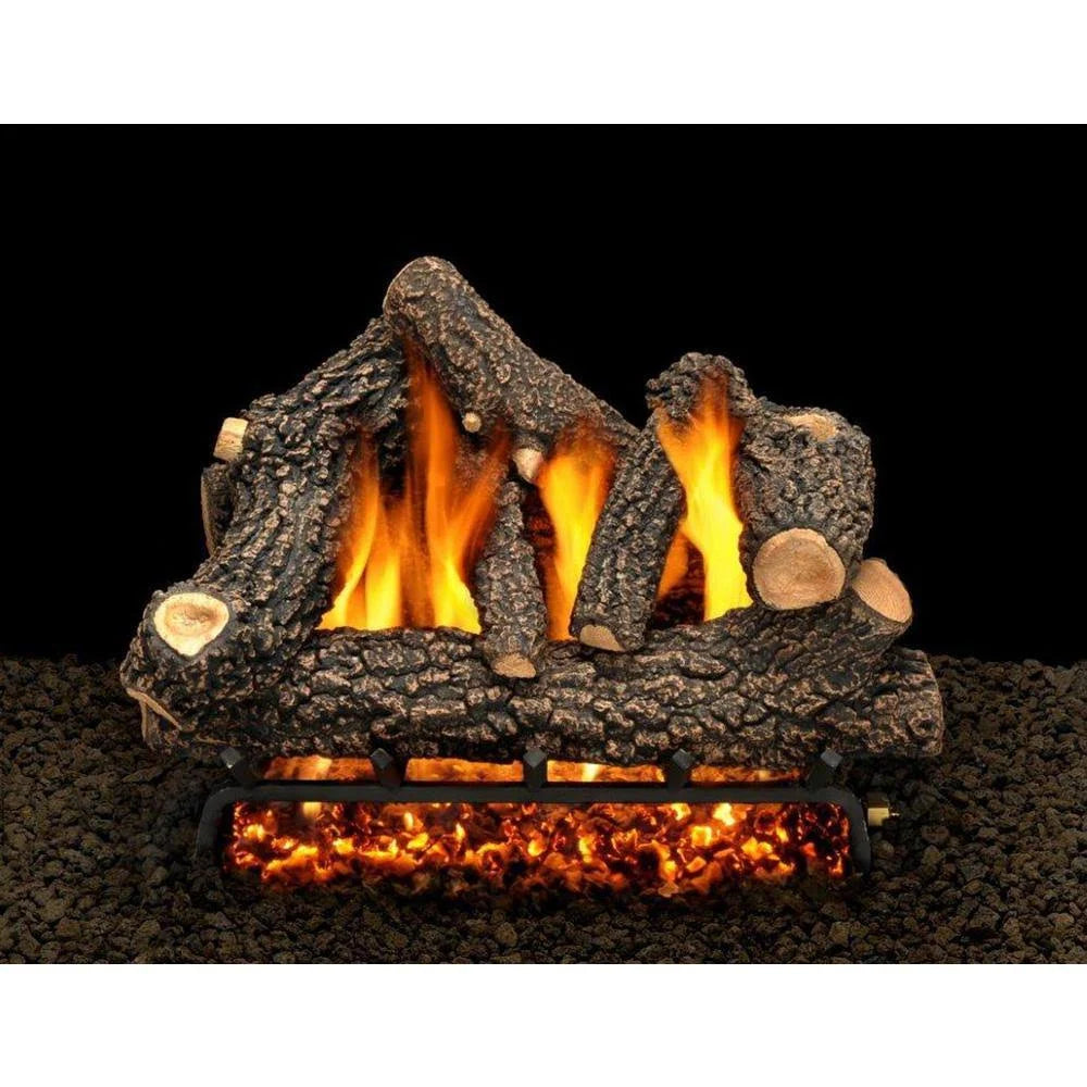 30 in. Vented Natural Gas Fireplace Log Set with Complete Kit Y13019