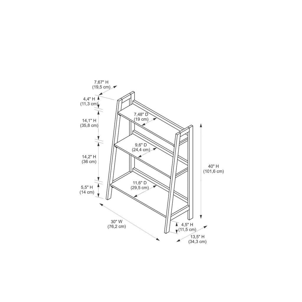 Black Cherry 3 Shelf Bookshelf J30249