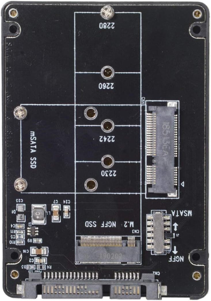 M.2 NGFF B-Key & mSATA SSD to SATA Adapter Enclosure with Switch K3017