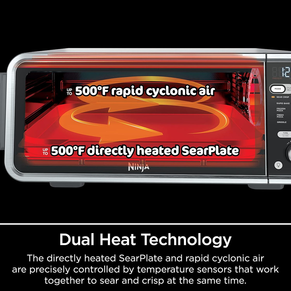 13-in-1 Air Fry Countertop Oven with Air Fry Basket, SearPlate, Wire Rack & Crumb Tray, Silver Z62541