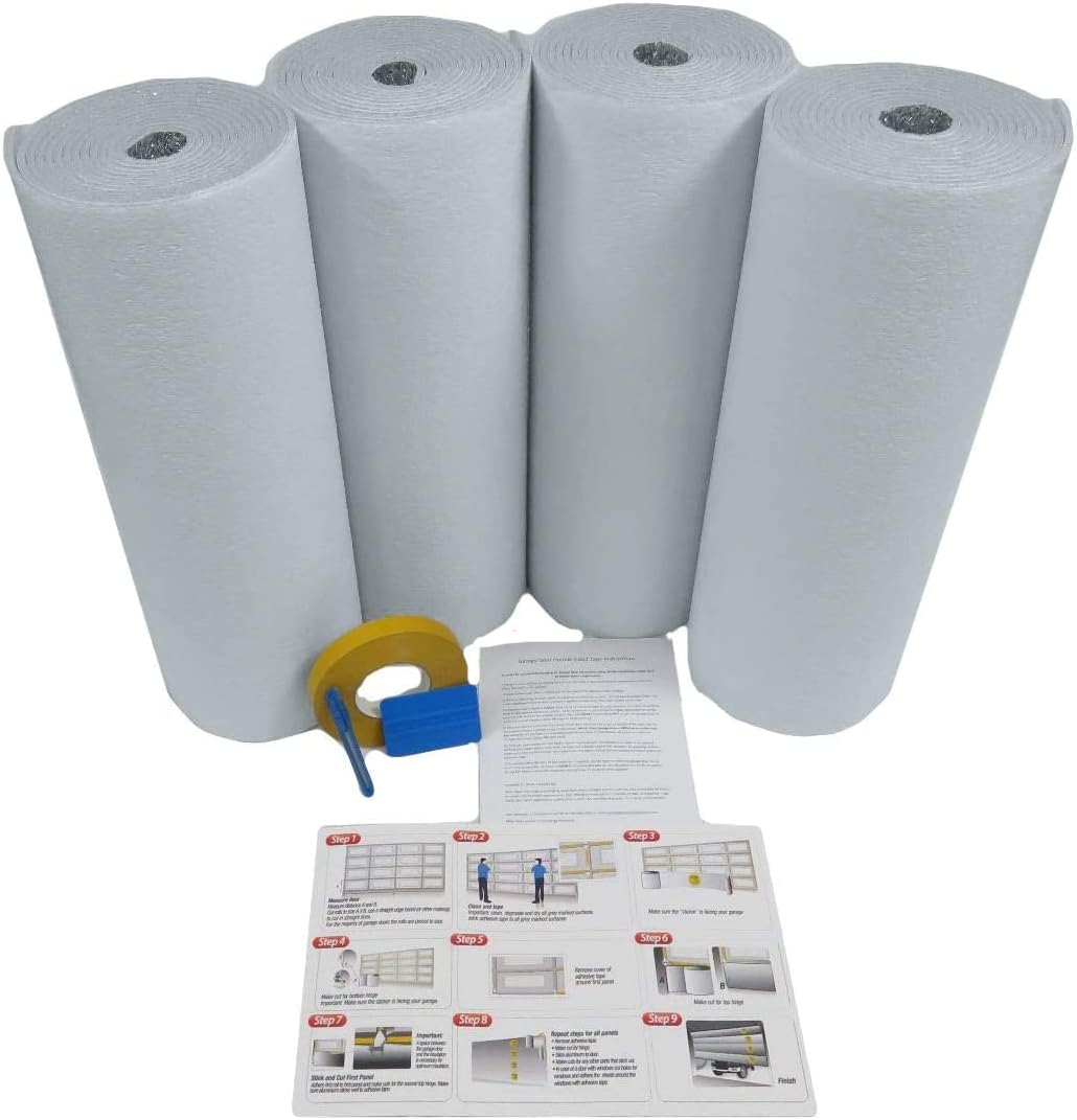 White Reflective Foam Core 2 Car Garage Door Insulation Kit 18FT x 8FT Y835