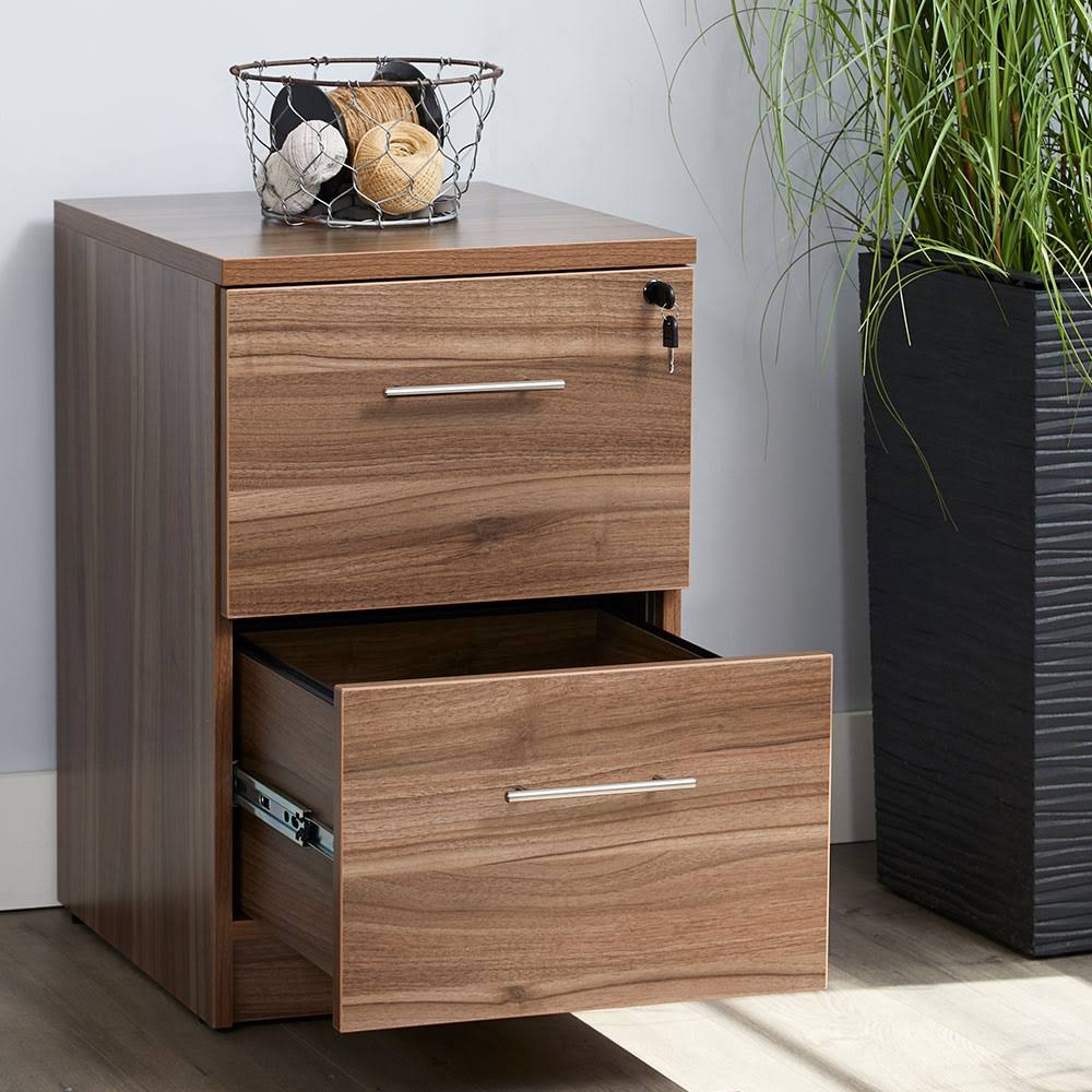 2 Drawer Walnut File Cabinet Desk K766609