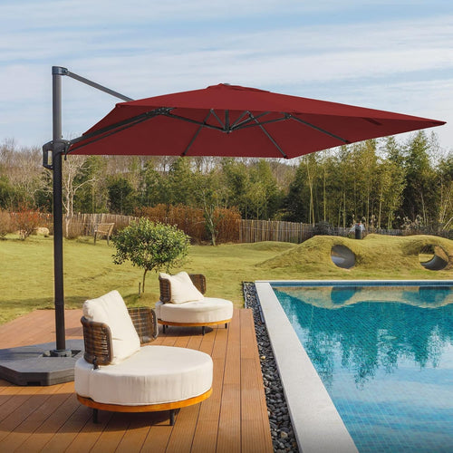 10x10 FT Square Double Top Cantilever Patio Umbrella Y79017