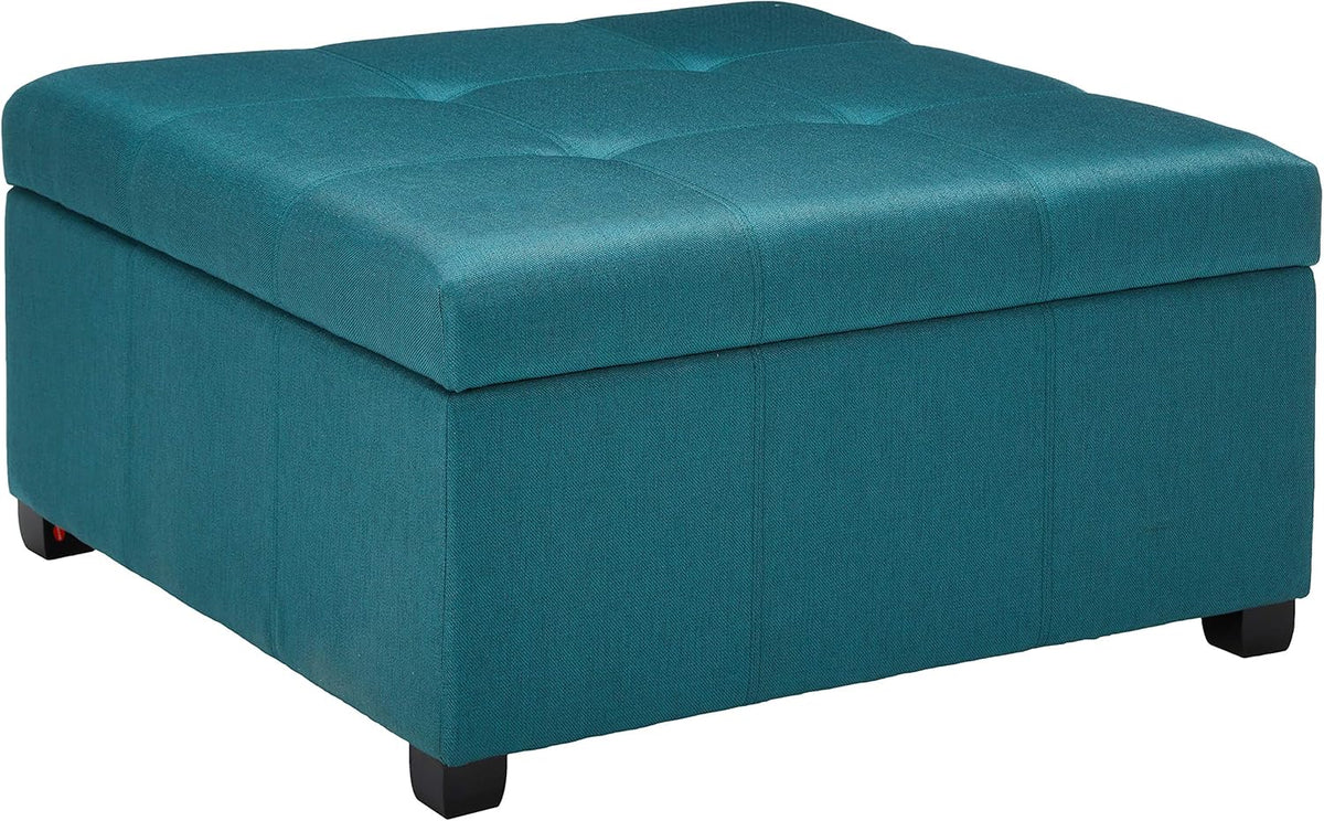 Dark Teal Fabric Storage Ottoman C982