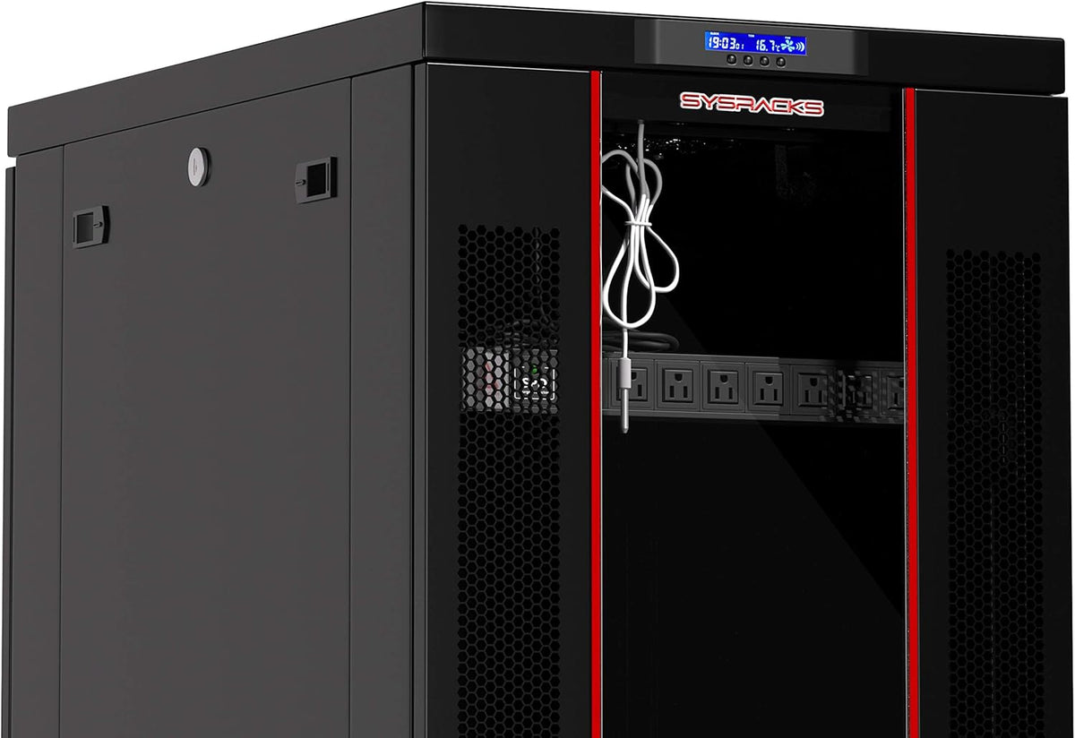 18U Locking Server Rack Cabinet with Casters O6670