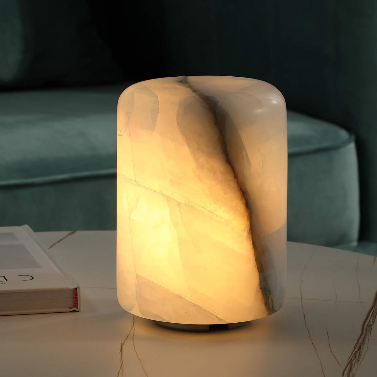 Calcite Table Lamp Dimmable Warm LED Bedside Lamp I5615