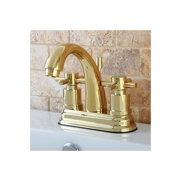 Polished Brass Two-Handle Centerset Lavatory Faucet A383548