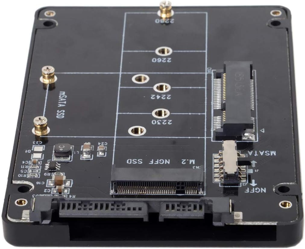 M.2 NGFF B-Key & mSATA SSD to SATA Adapter Enclosure with Switch K3017